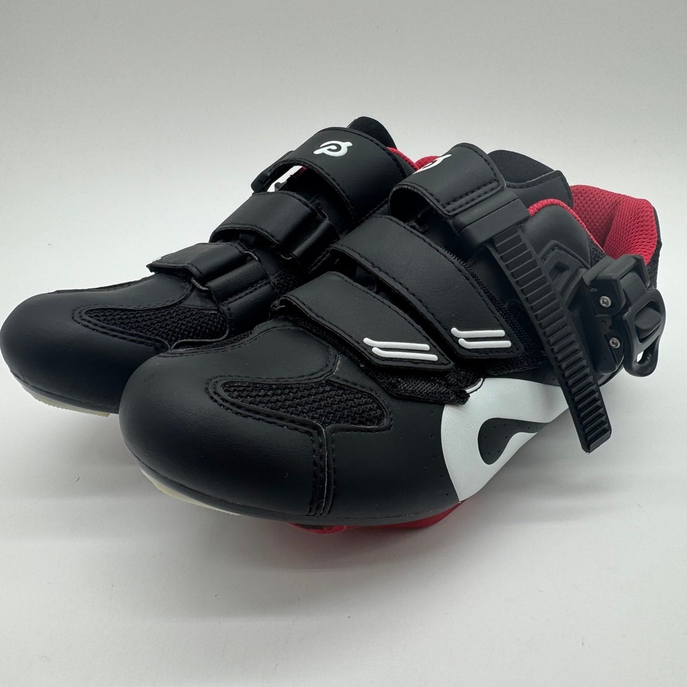 Peloton Cycling Shoes Black White Red Indoor Cycling Shoes Women's US Size 7.5